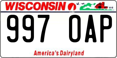 WI license plate 997OAP