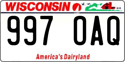 WI license plate 997OAQ
