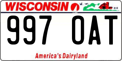 WI license plate 997OAT