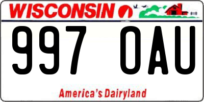 WI license plate 997OAU