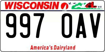 WI license plate 997OAV