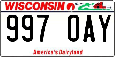 WI license plate 997OAY