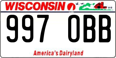 WI license plate 997OBB