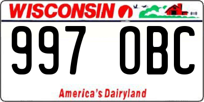 WI license plate 997OBC