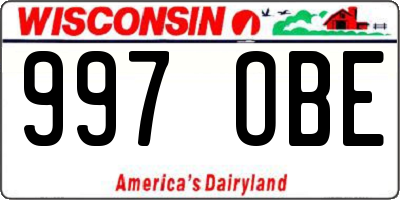 WI license plate 997OBE