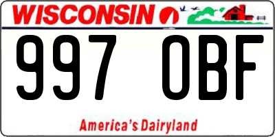 WI license plate 997OBF