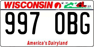 WI license plate 997OBG