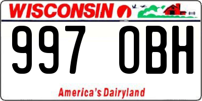 WI license plate 997OBH