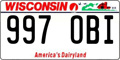 WI license plate 997OBI