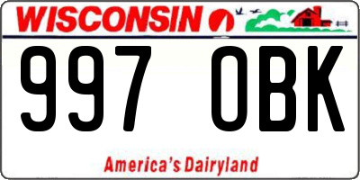 WI license plate 997OBK