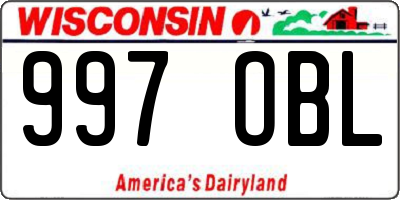 WI license plate 997OBL