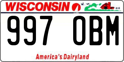 WI license plate 997OBM