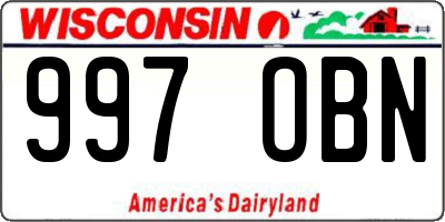 WI license plate 997OBN