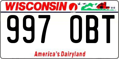 WI license plate 997OBT