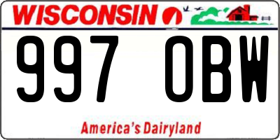 WI license plate 997OBW