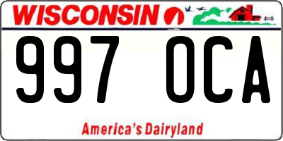 WI license plate 997OCA