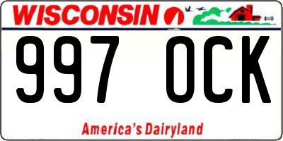 WI license plate 997OCK