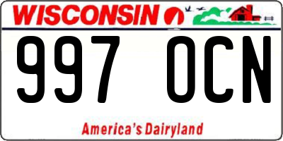 WI license plate 997OCN