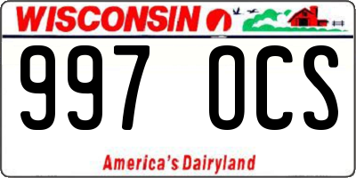 WI license plate 997OCS