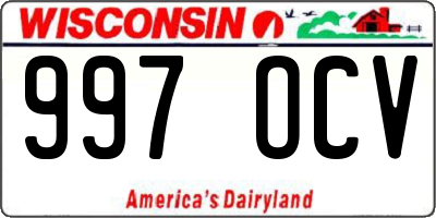 WI license plate 997OCV