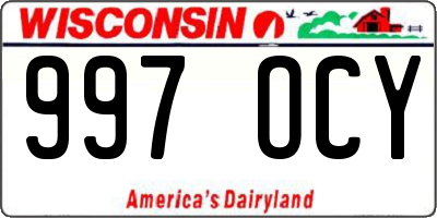WI license plate 997OCY