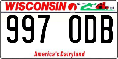 WI license plate 997ODB