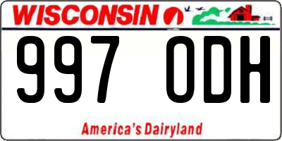 WI license plate 997ODH
