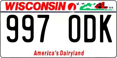 WI license plate 997ODK