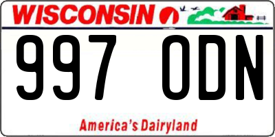 WI license plate 997ODN