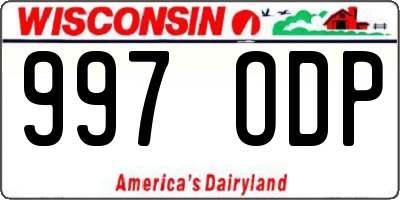 WI license plate 997ODP
