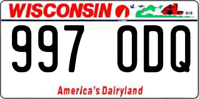 WI license plate 997ODQ