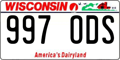 WI license plate 997ODS