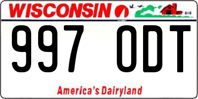 WI license plate 997ODT