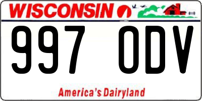WI license plate 997ODV