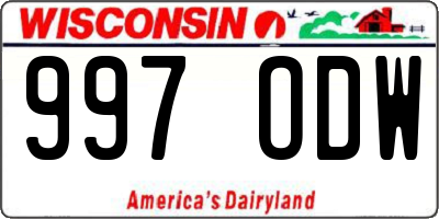 WI license plate 997ODW