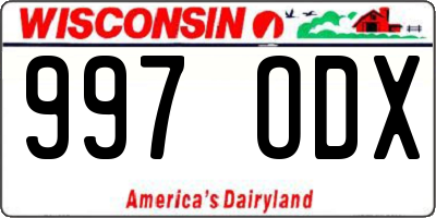 WI license plate 997ODX