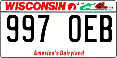 WI license plate 997OEB