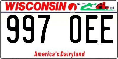 WI license plate 997OEE