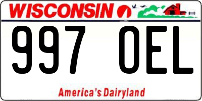 WI license plate 997OEL