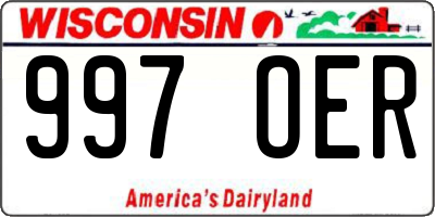 WI license plate 997OER