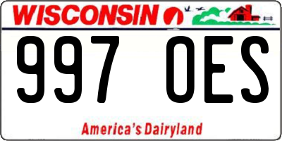 WI license plate 997OES