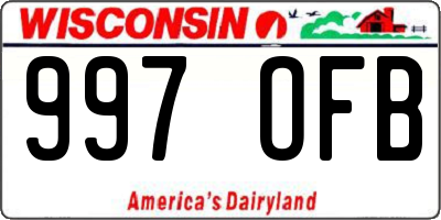 WI license plate 997OFB