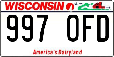WI license plate 997OFD