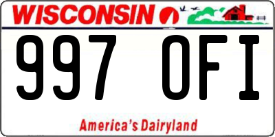 WI license plate 997OFI