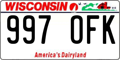 WI license plate 997OFK