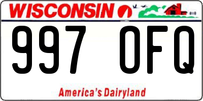 WI license plate 997OFQ