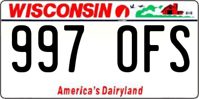 WI license plate 997OFS
