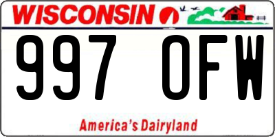 WI license plate 997OFW