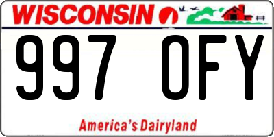 WI license plate 997OFY