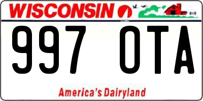 WI license plate 997OTA